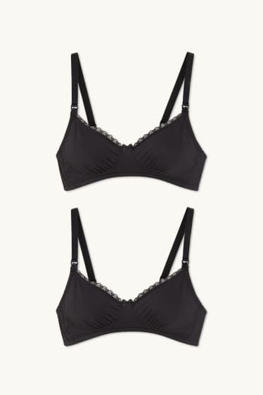 Dames - Set van 2 - voedings-BH - zwart
