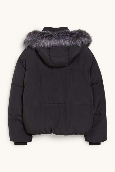 Women - CLOCKHOUSE - quilted jacket with hood - black