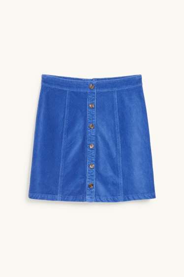 Damen - Cordrock - blau