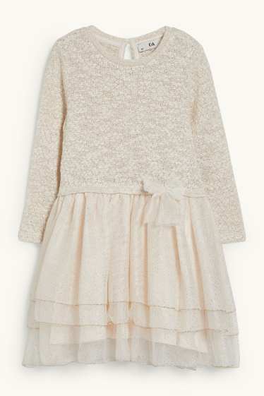 Kinder Mädchen - Kleid - cremeweiss