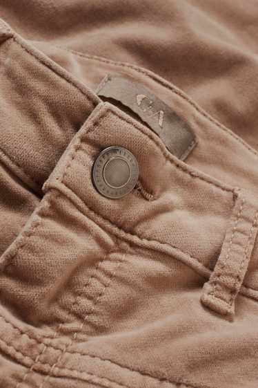 Damen - Samthose - Mid Waist - Straight Fit - beige