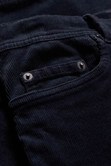 Hommes - Pantalon en velours côtelé - regular fit - LYCRA® - bleu foncé