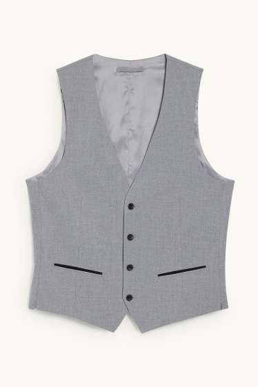 Uomo - Gilet coordinabile - slim fit - Flex - LYCRA® - grigio chiaro melange