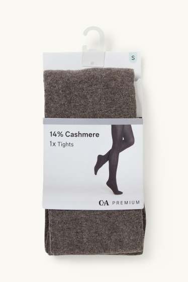 Women - Cashmere blend tights - dark brown