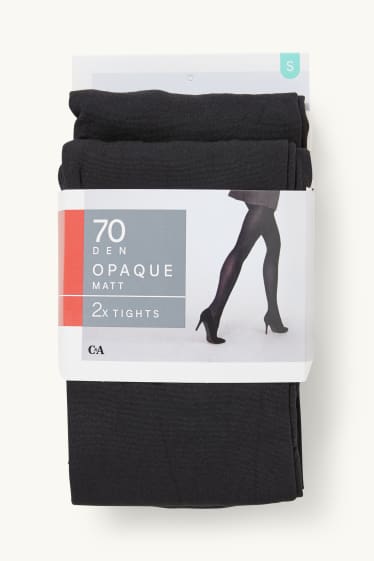 Femmes - Lot de 2 - collants fins - 70 DEN - noir