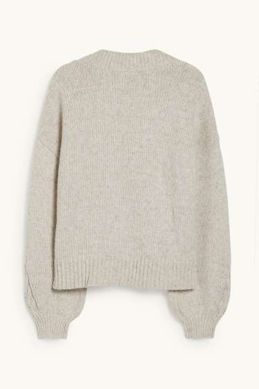 Damen - Pullover - weiß-melange