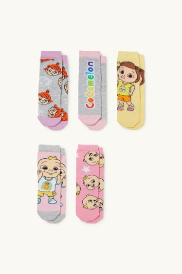 Children Girls - Multipack of 5 - CoComelon - socks with motif - rose