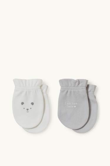 Bébés garçons - Lot de 2 - moufles anti-griffures - blanc