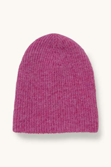 Donna - Berretto in maglia - fucsia