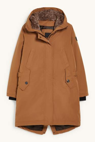 Donna - Giacca impermeabile con cappuccio - marrone chiaro