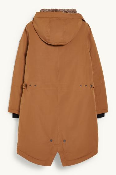 Donna - Giacca impermeabile con cappuccio - marrone chiaro