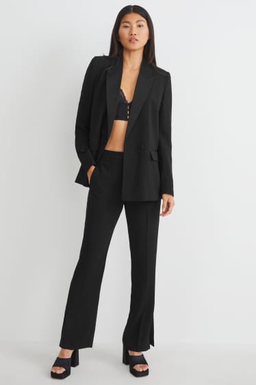 Women - Trousers - high waist - straight fit - black