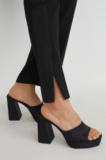 Women - Trousers - high waist - straight fit - black