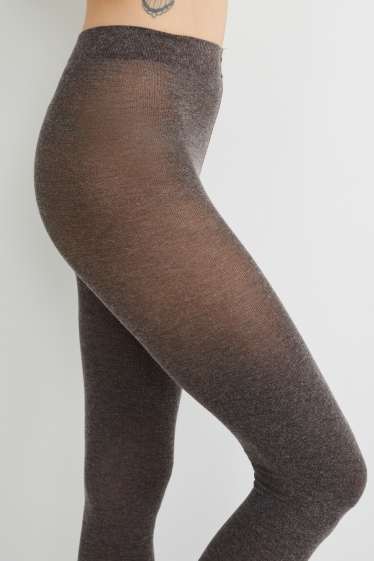 Women - Cashmere blend tights - dark brown