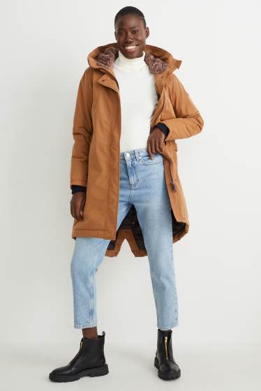 Donna - Giacca impermeabile con cappuccio - marrone chiaro