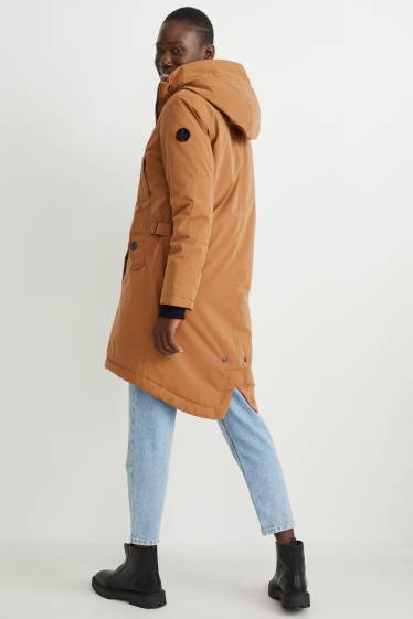 Donna - Giacca impermeabile con cappuccio - marrone chiaro