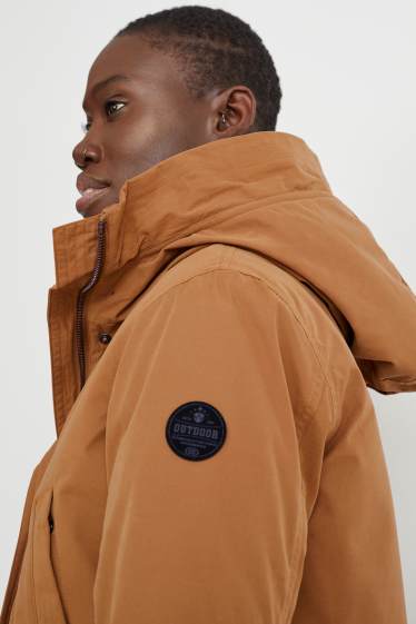 Donna - Giacca impermeabile con cappuccio - marrone chiaro