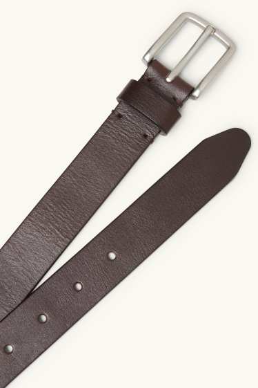 Hommes - Ceinture en cuir - marron