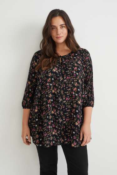 Femmes - Chemisier - motif floral - noir