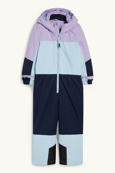 Children Girls - Ski suit with hood - light turquoise