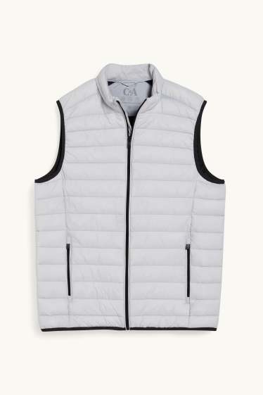 Heren - Gewatteerde bodywarmer - lichtgrijs