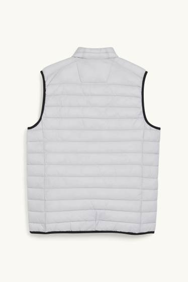 Heren - Gewatteerde bodywarmer - lichtgrijs