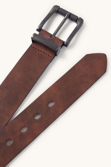 Herren - Gürtel - Lederimitat - braun