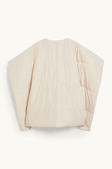 Damen - Stepp-Poncho - beige