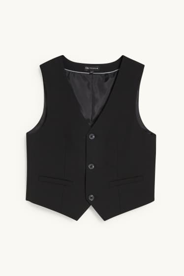 Kinder Buben - Baukasten-Weste - Stretch - LYCRA® - schwarz