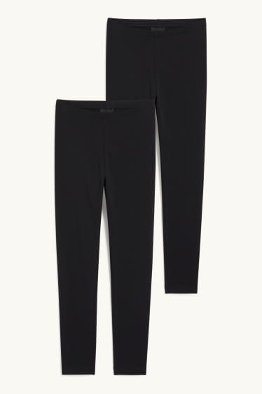 Kinderen: meisjes - Set van 2 - legging - zwart