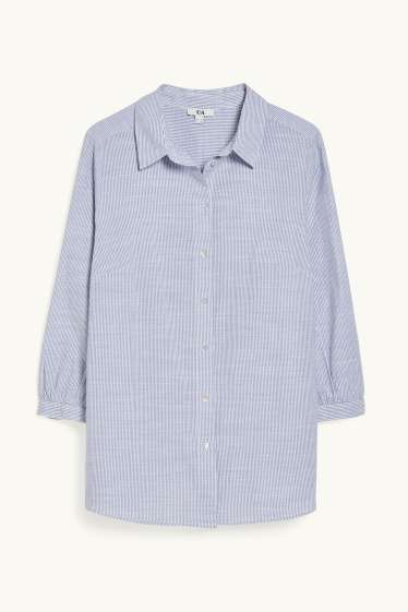Damen - Bluse - gestreift - blau / weiß