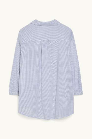 Damen - Bluse - gestreift - blau / weiß