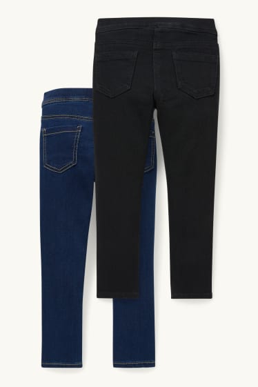 Enfants filles - Lot de 2 - jegging jeans - jean bleu foncé