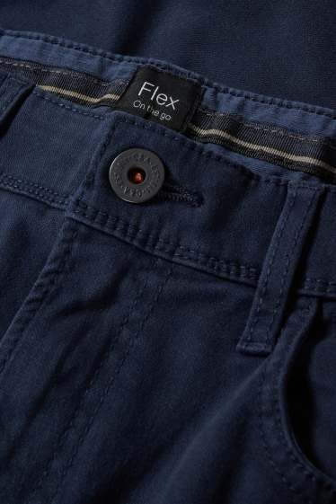 Hommes - Pantalon - slim fit - Flex - bleu foncé