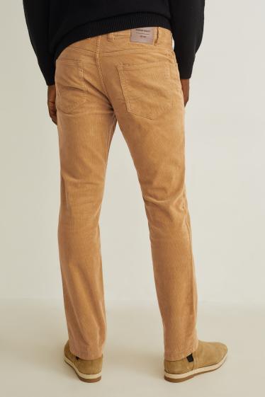 Uomo - Pantaloni di velluto - regular fit - LYCRA® - havana