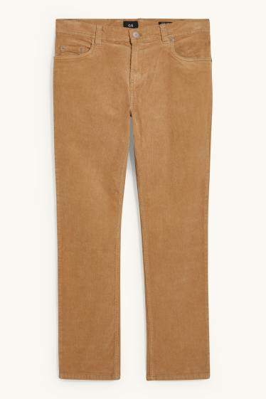 Uomo - Pantaloni di velluto - regular fit - LYCRA® - havana