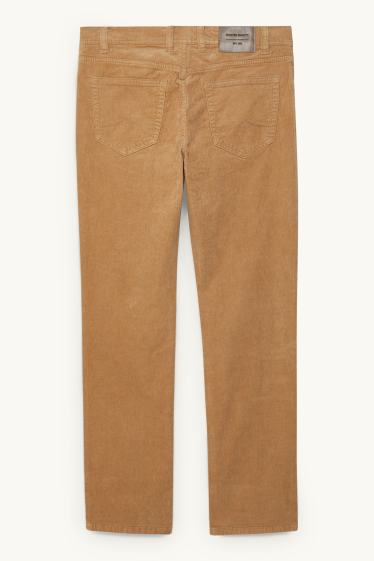 Uomo - Pantaloni di velluto - regular fit - LYCRA® - havana