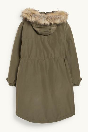 Dames - Parka met capuchon - winter - kaki