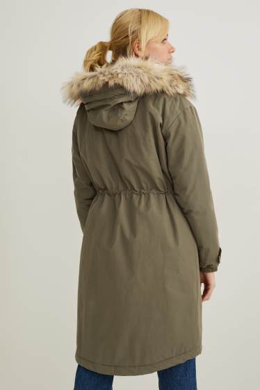Dames - Parka met capuchon - winter - kaki