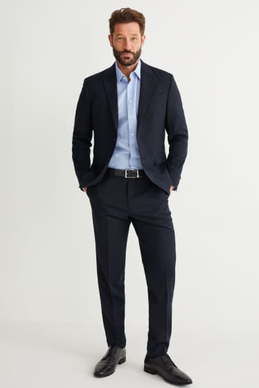 Men - Mix-and-match suit trousers - regular fit - stretch - new wool blend - dark blue