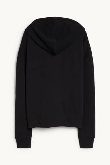 Donna - Felpa con zip e cappuccio - nero