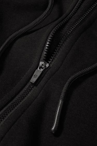 Donna - Felpa con zip e cappuccio - nero