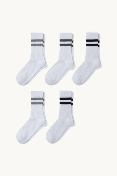 Hombre - Pack de 5 - calcetines de tenis - blanco