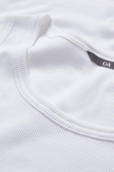 Home - Samarreta interior - canalé doble - blanc