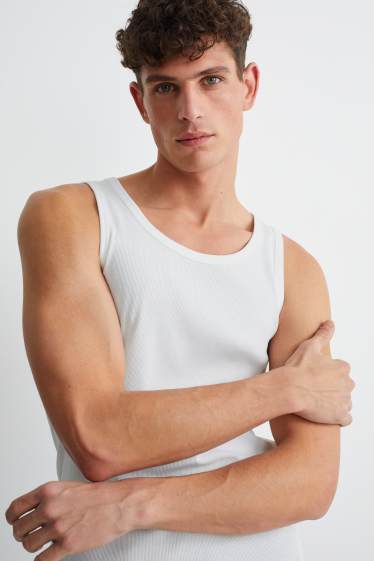 Home - Samarreta interior - canalé doble - blanc