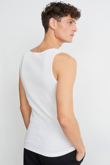 Home - Samarreta interior - canalé doble - blanc