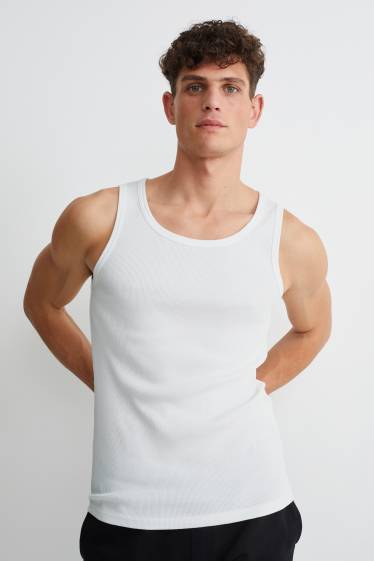 Home - Samarreta interior - canalé doble - blanc