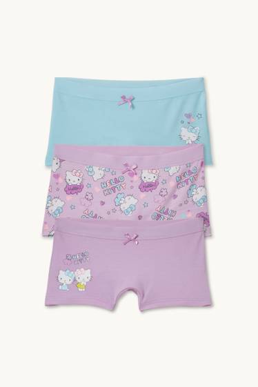 Kinder Mädchen - Multipack 3er - Hello Kitty - Boxershorts - rosa / türkis