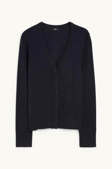 Women - Basic cardigan - dark blue
