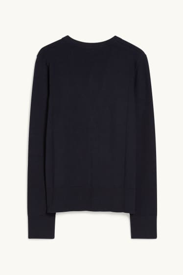 Women - Basic cardigan - dark blue